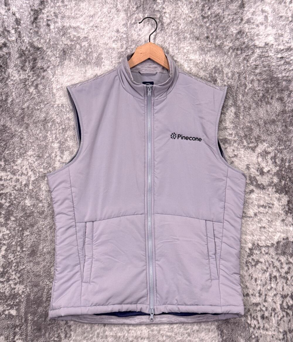 Johnnie O Vest Large Mens Gray Full Zip Insulated Prep Formance